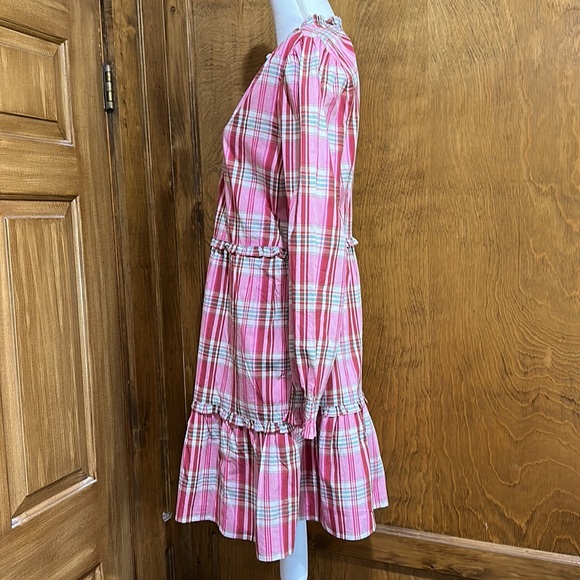 J.Crew Plaid Mini Dress with Ruffle Trim Size 12 - NWT - Picture 3 of 6